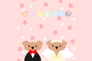 Adorable Bear Couple Graphics for Wedding Stationery