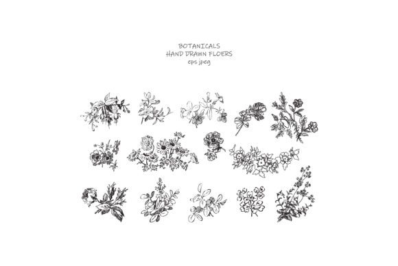 Beautiful Floral Line Art Sets for Wedding Invitations & More