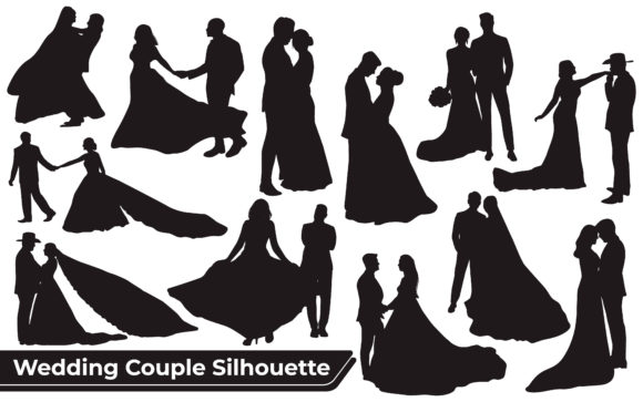 Elegant Wedding Couple Silhouettes for Timeless Designs