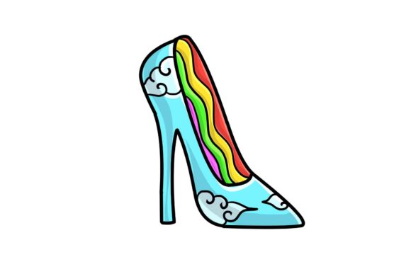 Enchanting Wedding Fantasy Heel Stickers: Digital Design Assets