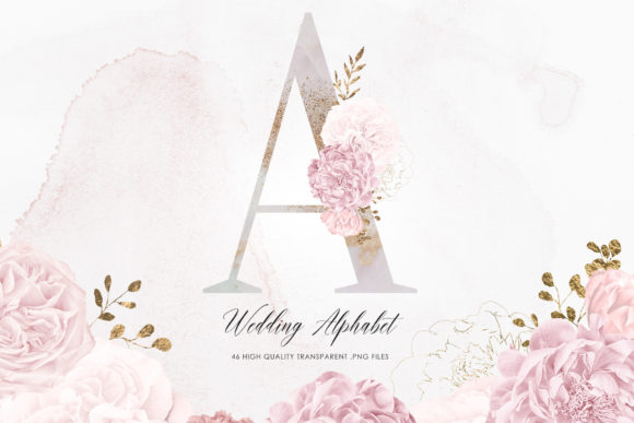 Floral Letters Clipart: A Wedding Alphabet for Elegant Branding