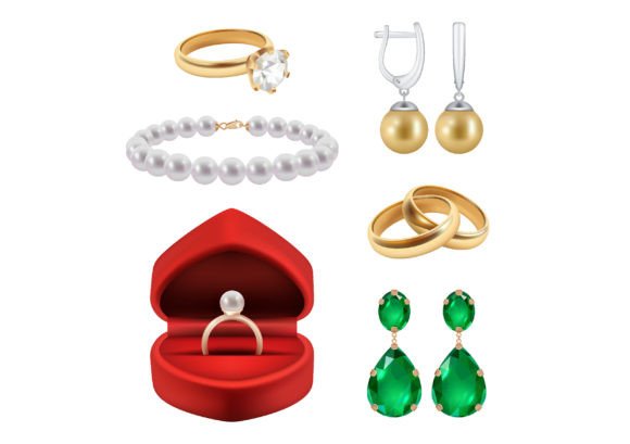 Golden Jewelry Vectors: Designing with Wedding Rings Realistic