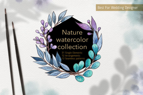 Nature Wedding Watercolor: Botanical Elements for Designers