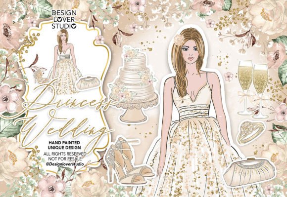 Princess Wedding Design: A Floral Clipart Collection