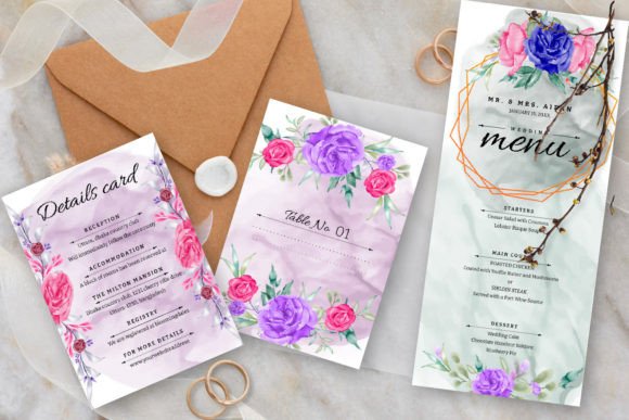 Timeless Elegance: A Watercolor Floral Wedding Invitation Suite