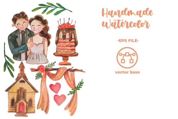 Watercolor Wedding Elements: A Timeless Design Asset