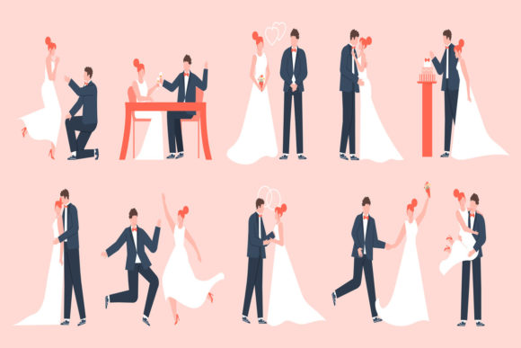 Wedding Couples Illustration Set for Designers