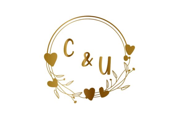 Wedding Monogram Design: The Elegant C & U Initials Collection