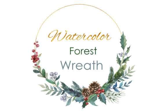 Winter Watercolor Wreaths for Wedding and Holiday Designs